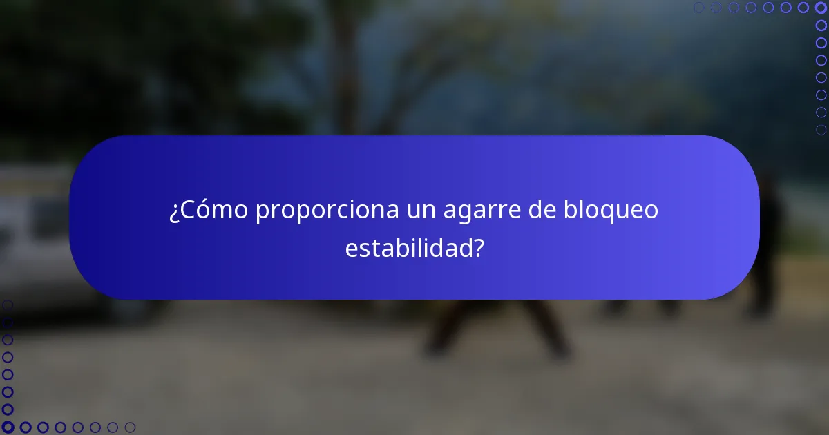¿Cómo proporciona un agarre de bloqueo estabilidad?